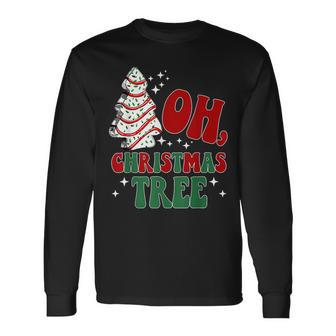 Oh Christmas Tree Cakes Debbie Christmas Retro Long Sleeve T-Shirt - Monsterry