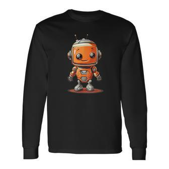 Orange Robot Boy Costume Long Sleeve T-Shirt - Seseable
