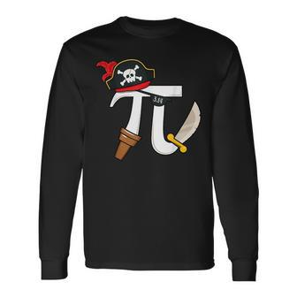 Pi Rate Pirate Pi Day Boys Girls Science Math Teacher Long Sleeve T-Shirt - Thegiftio UK