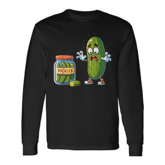 Pickle Surprise A Cucumber And A Jar For Pickle Lovers Long Sleeve T-Shirt - Monsterry UK