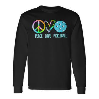 Pickleball Retired Ladies Peace Love Pickleball Long Sleeve T-Shirt - Monsterry