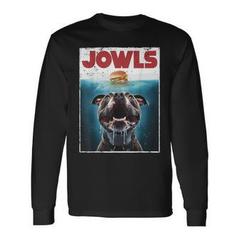 Pittie Pitbull Pit Bull Jowls Burger Bully Dog Mom Long Sleeve T-Shirt | Mazezy UK