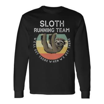 Quote's Sloth Running Team Long Sleeve T-Shirt | Mazezy