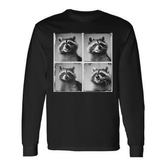 Raccoon Face Portrait Retro Raccoons Weird Animal Long Sleeve T-Shirt - Monsterry CA