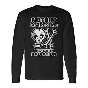 Radiology Tech X-Ray Radiation Skeleton Skull Long Sleeve T-Shirt - Monsterry DE