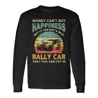 Rally Car Joke Saying Retro Vintage Dirt Track Racing Long Sleeve T-Shirt - Monsterry