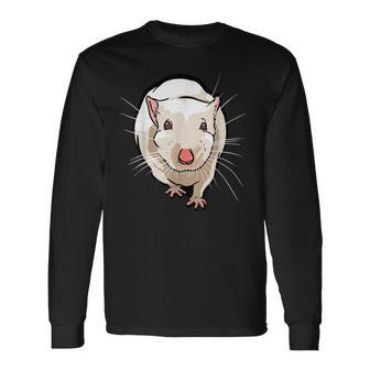 Rat Face For Rats Mouse & Rodent Lovers Long Sleeve T-Shirt - Seseable