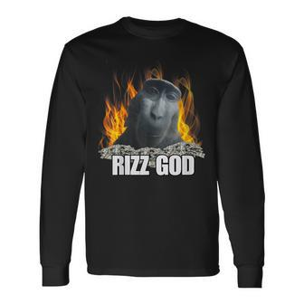 Rizz Rizzler Rizz God Slang Meme Trending Social Media Long Sleeve T-Shirt | Mazezy UK