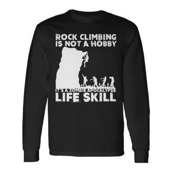 Rock Climber For Men Women Cool Zombie Climbing Long Sleeve T-Shirt | Mazezy