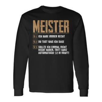 Saying For Meister Rules Meistertestung Craft Langarmshirts - Seseable