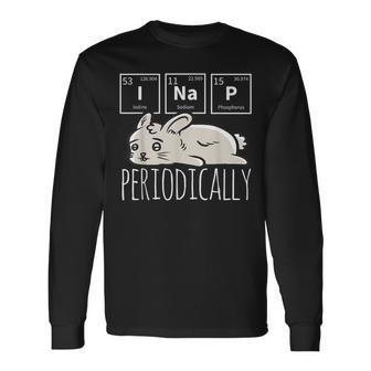 Science I Nap Periodic Table Meme Meh Bunny Rabbit Long Sleeve T-Shirt - Monsterry