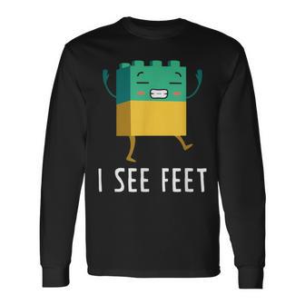 See Feet Big Building Blocks Master Builder Engineer Long Sleeve T-Shirt - Monsterry AU