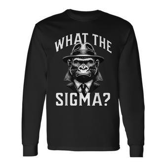 What The Sigma Ironic Meme Brainrot Quote Long Sleeve T-Shirt - Seseable
