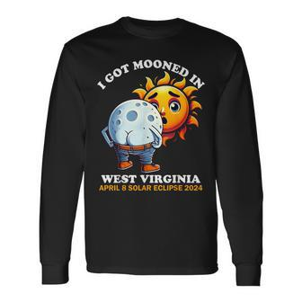 Solar Eclipse West Virginia 2024 Mooned Humor Long Sleeve T-Shirt | Mazezy