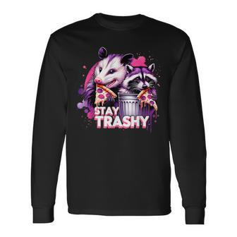 Stay Trashy Raccoons Opossums Possums Animals Lover Long Sleeve T-Shirt - Seseable