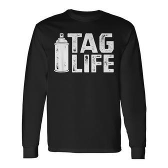 Tagging Life Spray Painting Tagger Long Sleeve T-Shirt - Monsterry CA