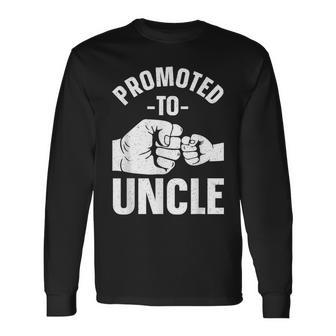Uncle For Daddy Dad Boys Promoted To Uncle Long Sleeve T-Shirt - Seseable