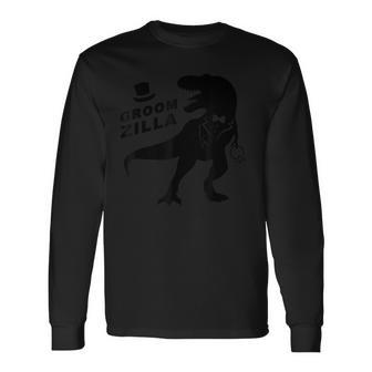 Wedding Groomzilla With Ring Groom Long Sleeve T-Shirt - Monsterry UK