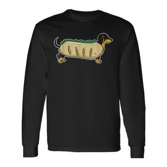 Weiner Dog Dachshund Hot-Dog Long Sleeve T-Shirt - Monsterry