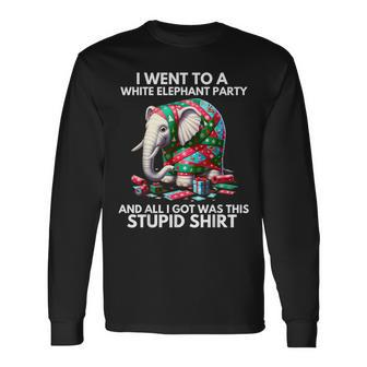 White Elephant Wrapped Elephant Dumb Long Sleeve T-Shirt | Mazezy
