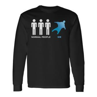 Wingsuit Flying Parachutist Parachuting For A Skydiver Long Sleeve T-Shirt - Monsterry AU