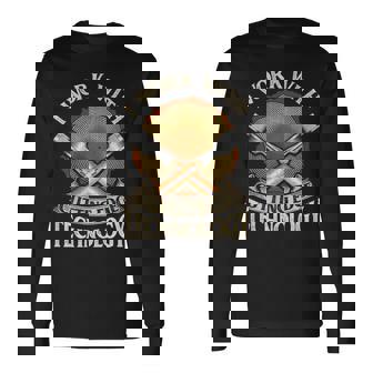 Woodwork Carpenter Woodworking Woodworker Idea Meme Saying Long Sleeve T-Shirt | Mazezy