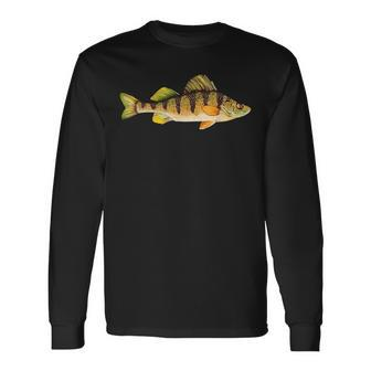 Yellow Perch Fishing Freshwater Fish Angler Long Sleeve T-Shirt - Monsterry