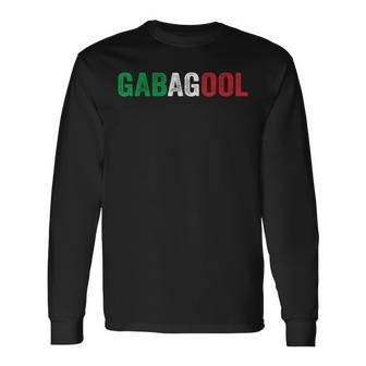 Gabagool Capicola Italian Slang Italy Flag Vintage Long Sleeve T-Shirt - Monsterry UK