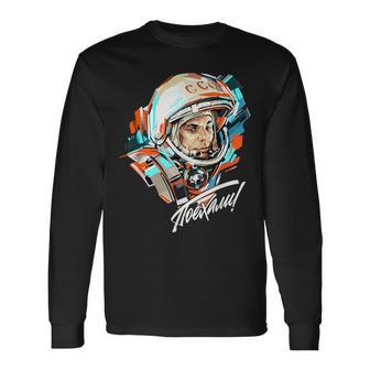 Gagarin Yuri Vintage Sputnik Space Langarmshirts - Seseable