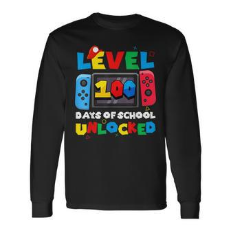 Game Controller Level 100 Days Of School Unlocked Boys Long Sleeve T-Shirt | Mazezy