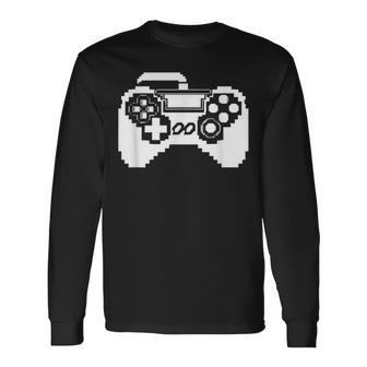 Game Controller Pixel Grafik Gamer Pc Spiele Langarmshirts - Seseable
