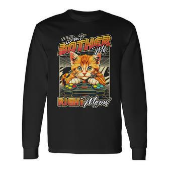 Gamer Cat Gaming Boys Video Game & Cat Lover Long Sleeve T-Shirt - Thegiftio UK