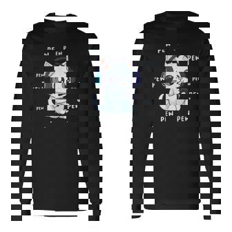 Gamer Gaming Anime Cat Long Sleeve T-Shirt - Thegiftio