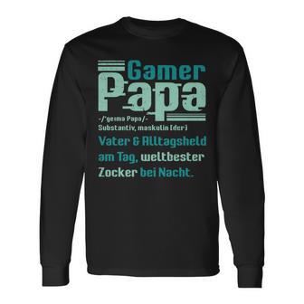 Gamer Papa Definition Gaming Pc Konsoleater Lustig Spruch Langarmshirts - Geschenkecke