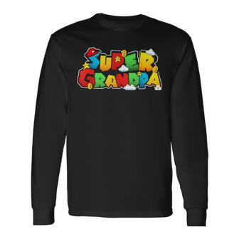 Gamer Super Grandpa Family Matching Game Super Grandpa Long Sleeve T-Shirt - Monsterry