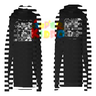 Gamer Super Kiddo Family Matching Game Super Kiddo Long Sleeve T-Shirt - Monsterry