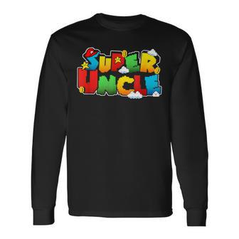 Gamer Super Uncle Family Matching Game Super Uncle Superhero Long Sleeve T-Shirt - Thegiftio UK