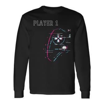 Gamer Team Player 1 Player 2 Gamer Team Langarmshirts - Seseable