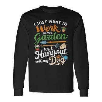 Gardening Dog Lover Gardener Garden Plants Long Sleeve T-Shirt | Mazezy