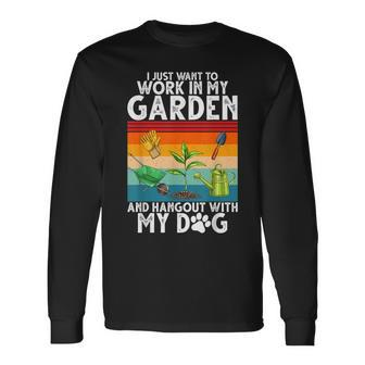 Gardening Garden Lover Gardener Dog Lover Plants Women Long Sleeve T-Shirt - Seseable