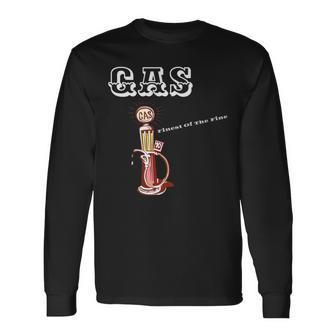 Gas Cool Vintage Gas Pump Long Sleeve T-Shirt - Monsterry