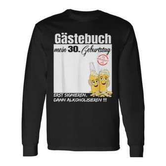 Gästebuch 30 Geburtstag Mann Frau Lustig 30 Geburtstag Deko Langarmshirts - Geschenkecke