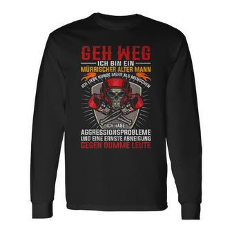 Geh Weg Ich Bin Ein Mürrische Alter Mann Skull Langarmshirts - Seseable