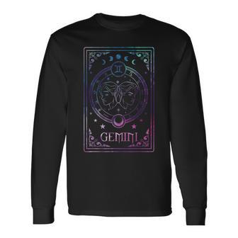 Gemini Tarot Card May June Birthday Astrology Zodiac Sign Long Sleeve T-Shirt - Monsterry AU