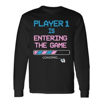Gender Reveal New Dad Baby Announcement Father's Day Gamer Long Sleeve T-Shirt - Monsterry DE