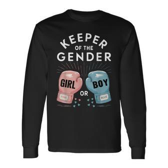 Gender Reveal Party Keeper Of Gender Boxing Long Sleeve T-Shirt | Mazezy
