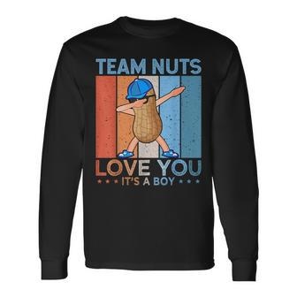 Gender Reveal Team Nuts Team Boy Retro Vintage Langarmshirts - Seseable