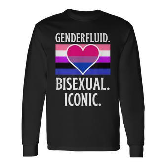 Genderfluid Bisexual Iconic Genderqueer Queer Pride Flag Long Sleeve T-Shirt - Monsterry CA