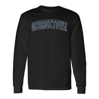 Georgetown Michigan Mi Vintage Sports Navy Long Sleeve T-Shirt - Monsterry UK