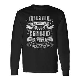 Gerhard Vintage Langarmshirts, Personalisiert mit Typografie-Design - Seseable